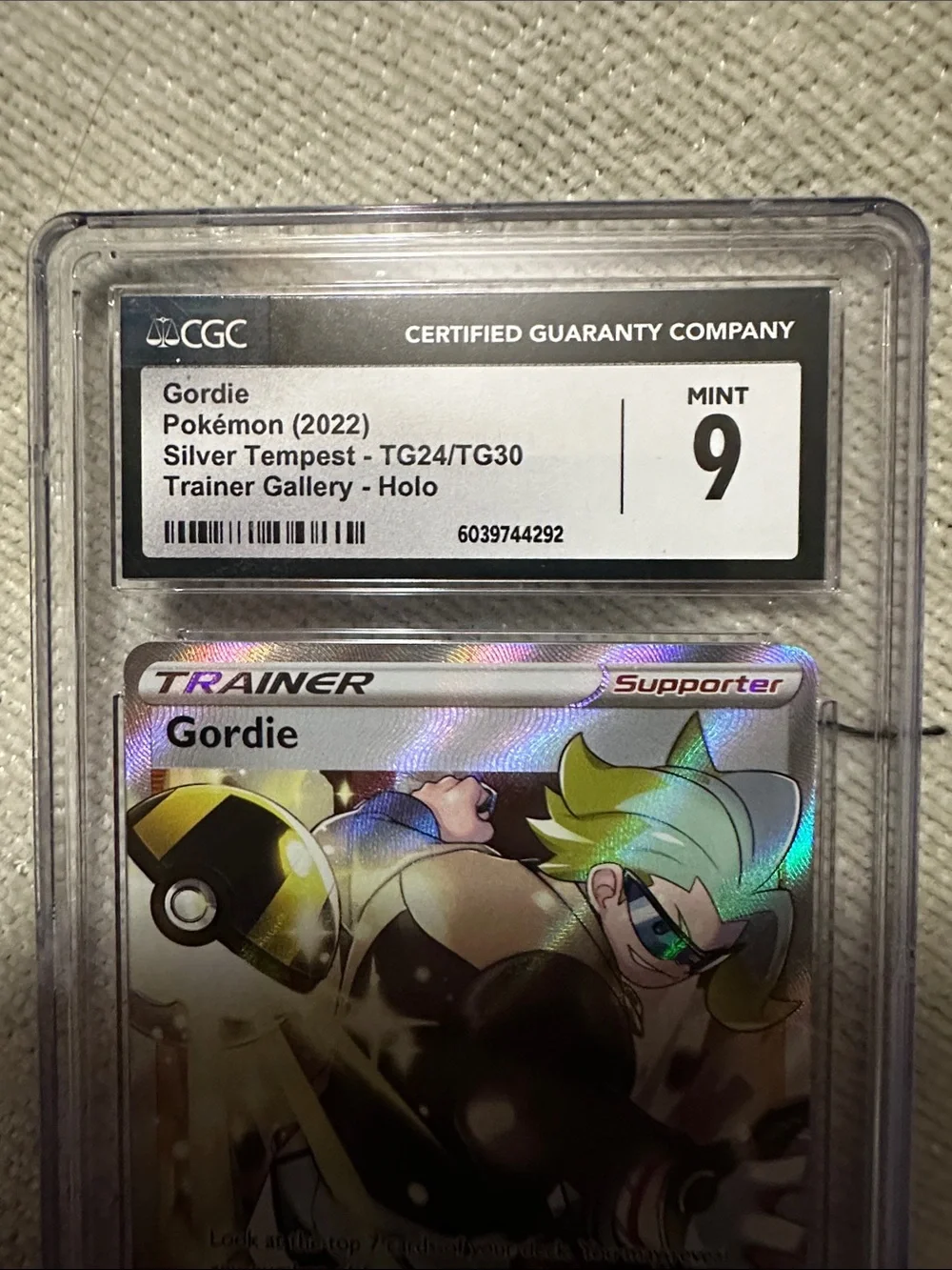 Gordie Trainer Card – Holo Silver Tempest (Mint 9)